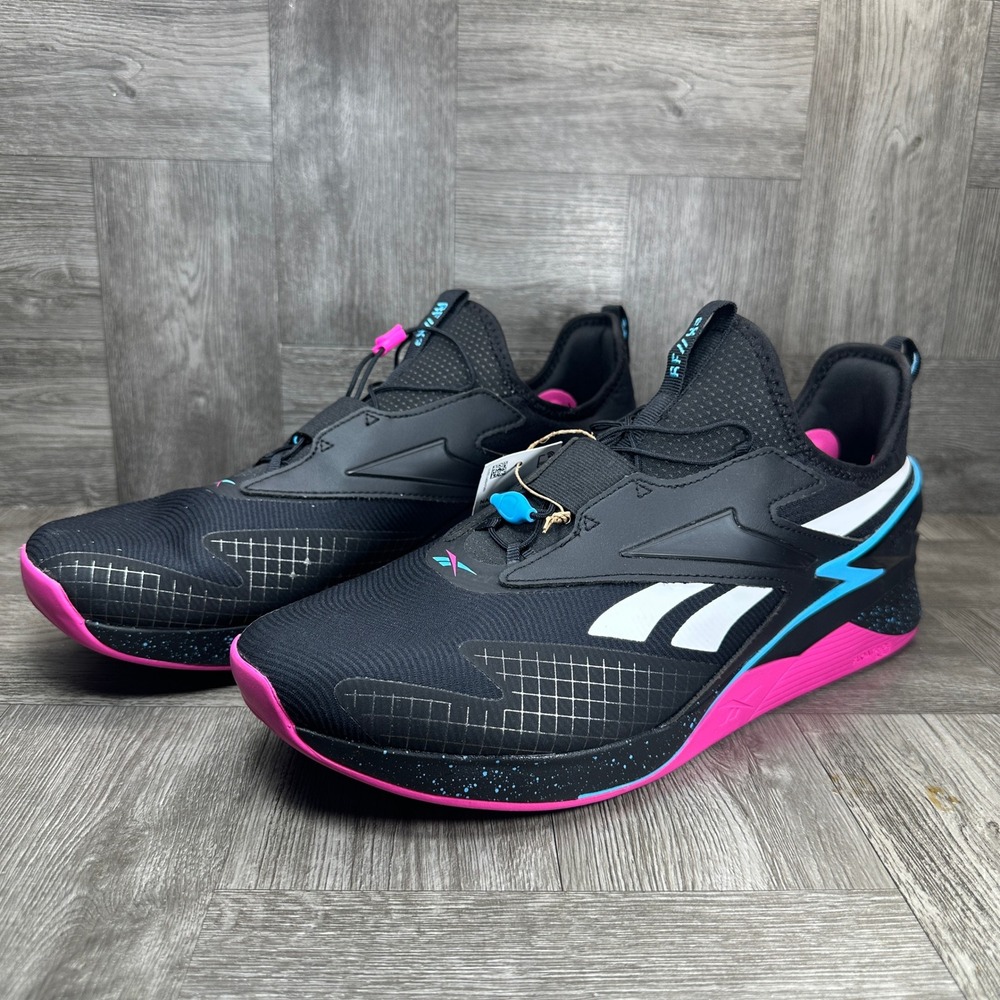 Reebok Nano X3 Froning Mens 13 Black Pink Cyan Training Gym Shoes NEW - Picture 3 of 8